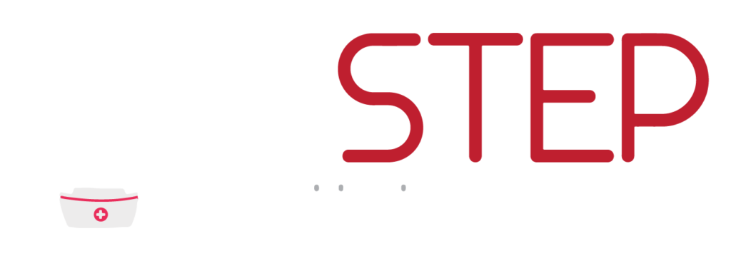 First Step Logo (White & Red)