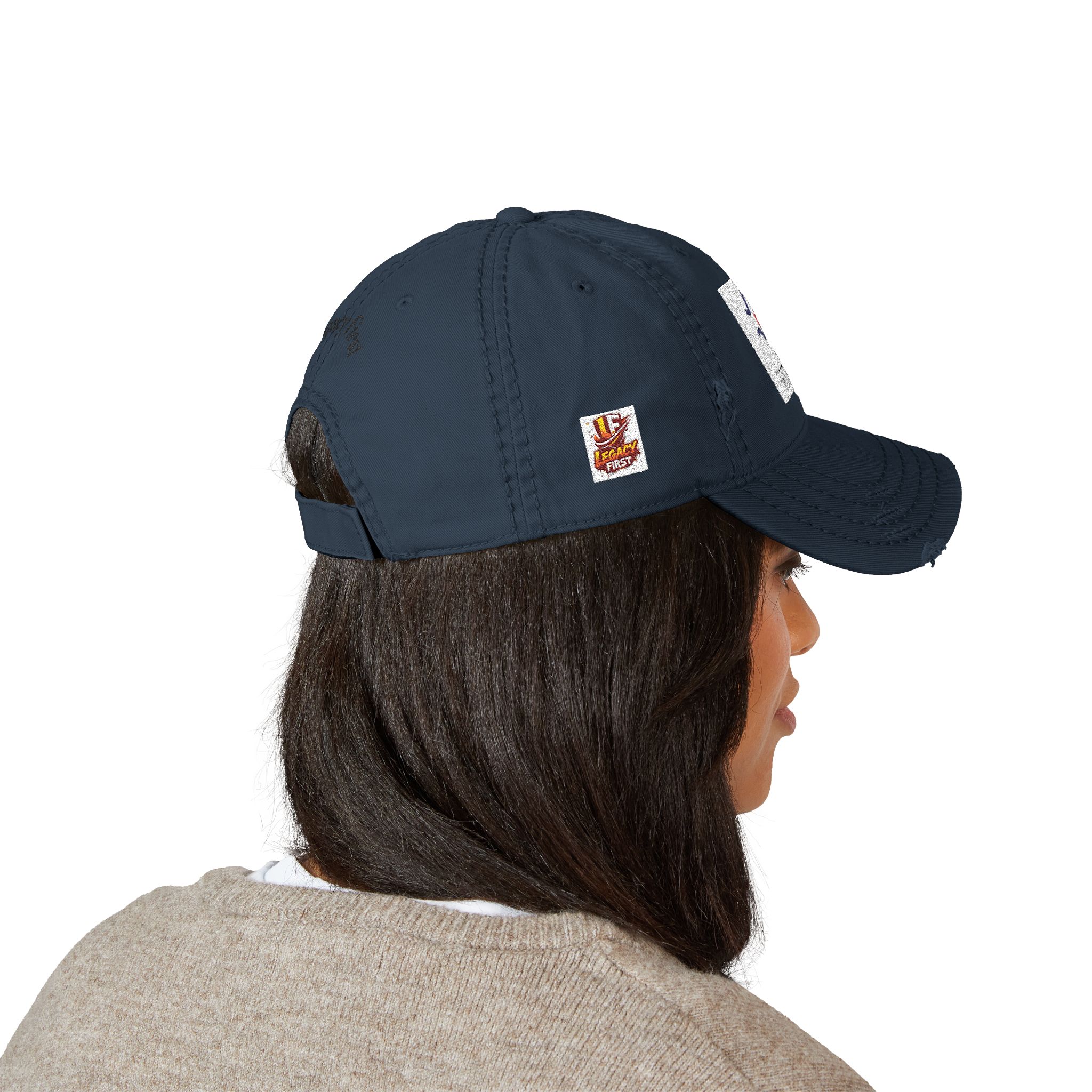Distressed Embroidered Dad Hat — "First Step" Logo Cap - Image 16