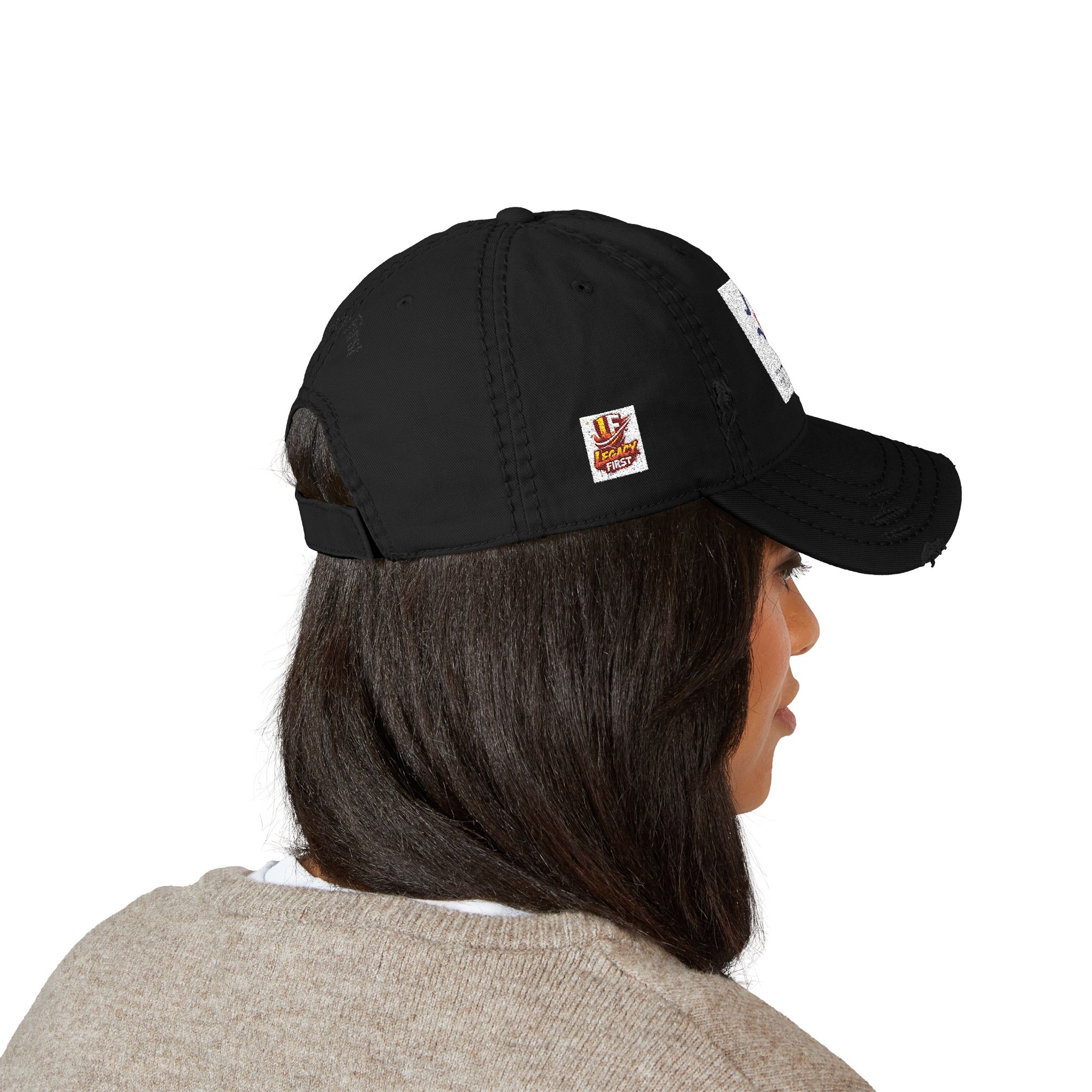 Distressed Embroidered Dad Hat — "First Step" Logo Cap - Image 8