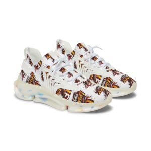 Women's Mesh Sneakers — 'Legacy First' All-Over Print Athletic Shoes