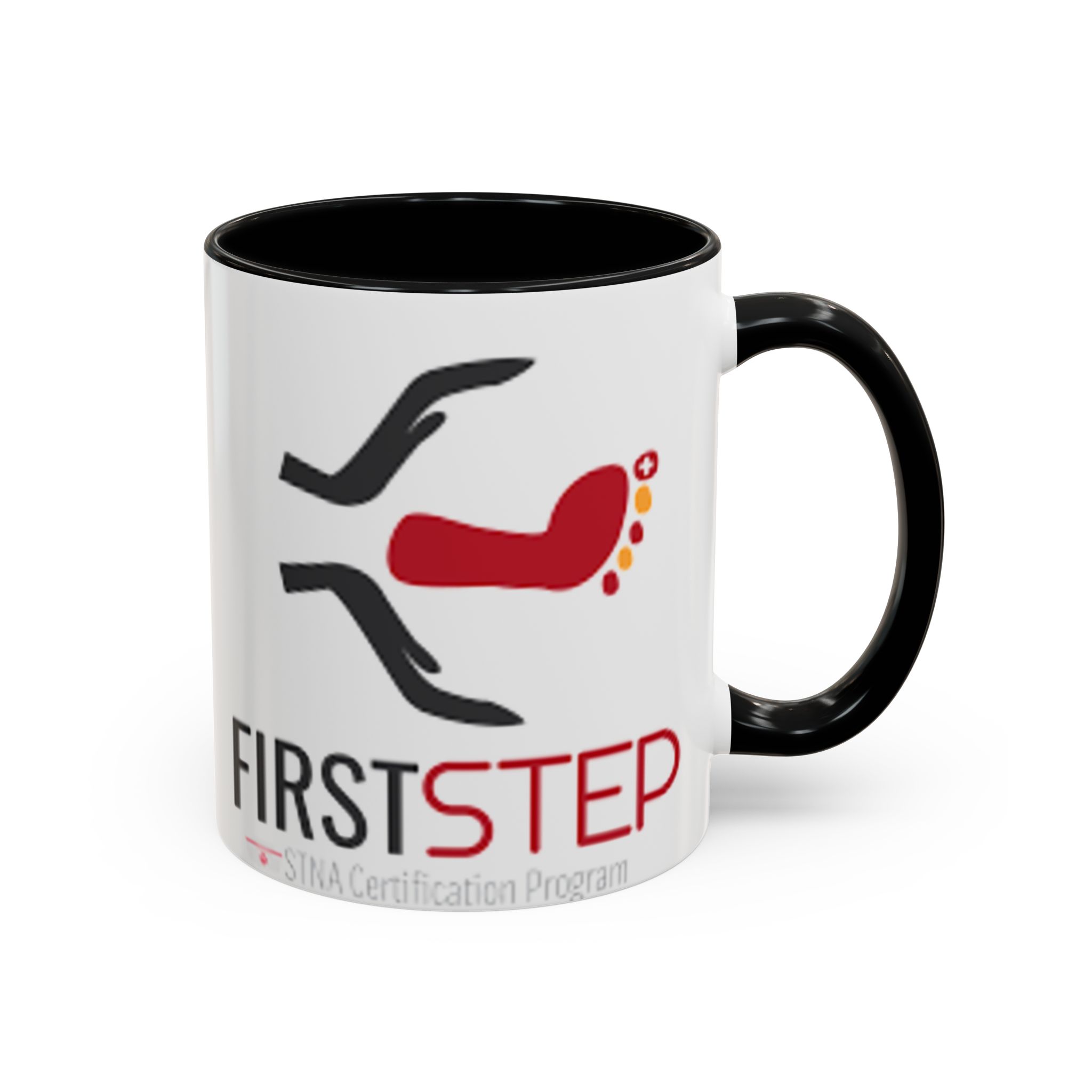 First Step Logo Accent Coffee Mug — Branded 11/15oz Ceramic Coffee Cup - Image 2