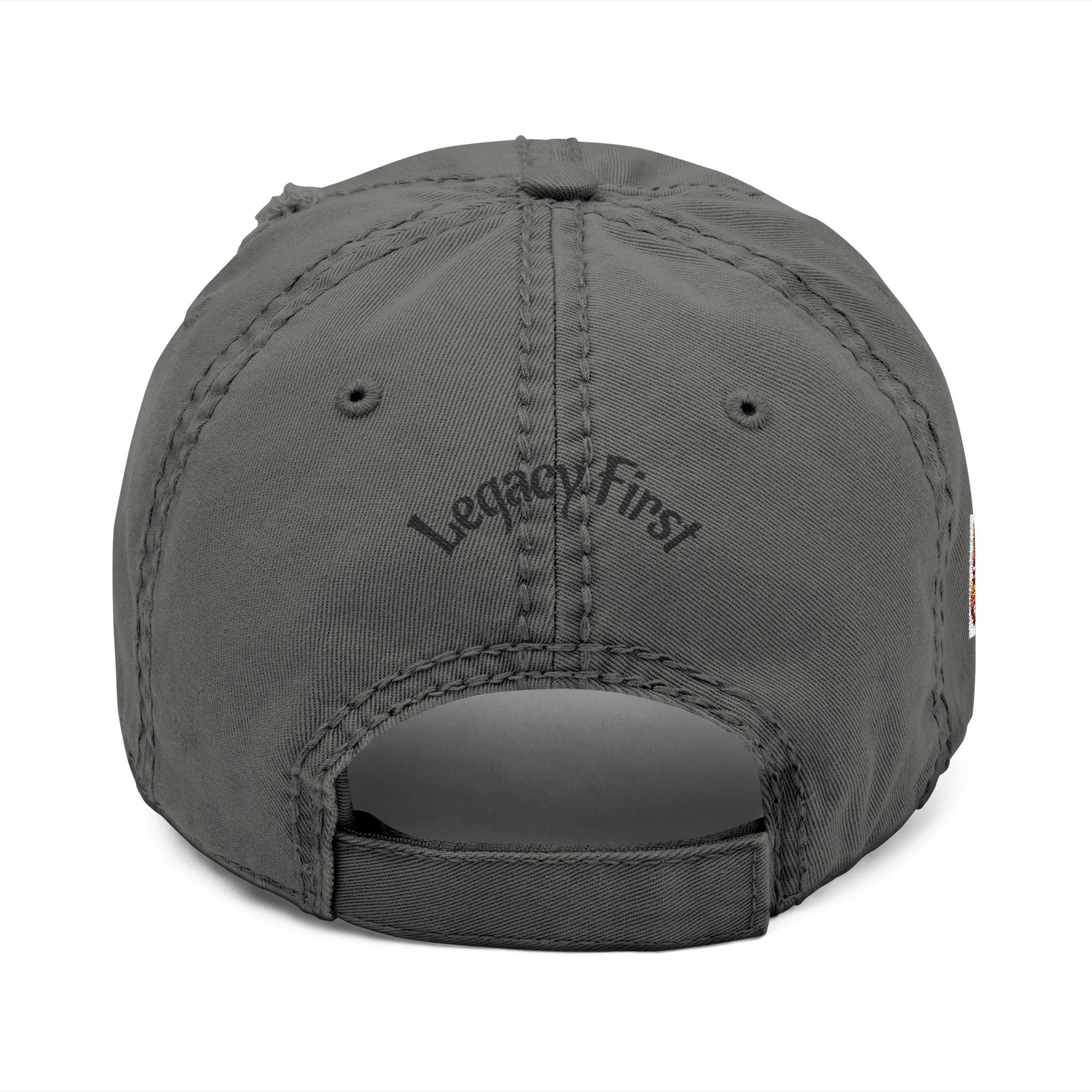 Distressed Embroidered Dad Hat — "First Step" Logo Cap - Image 2